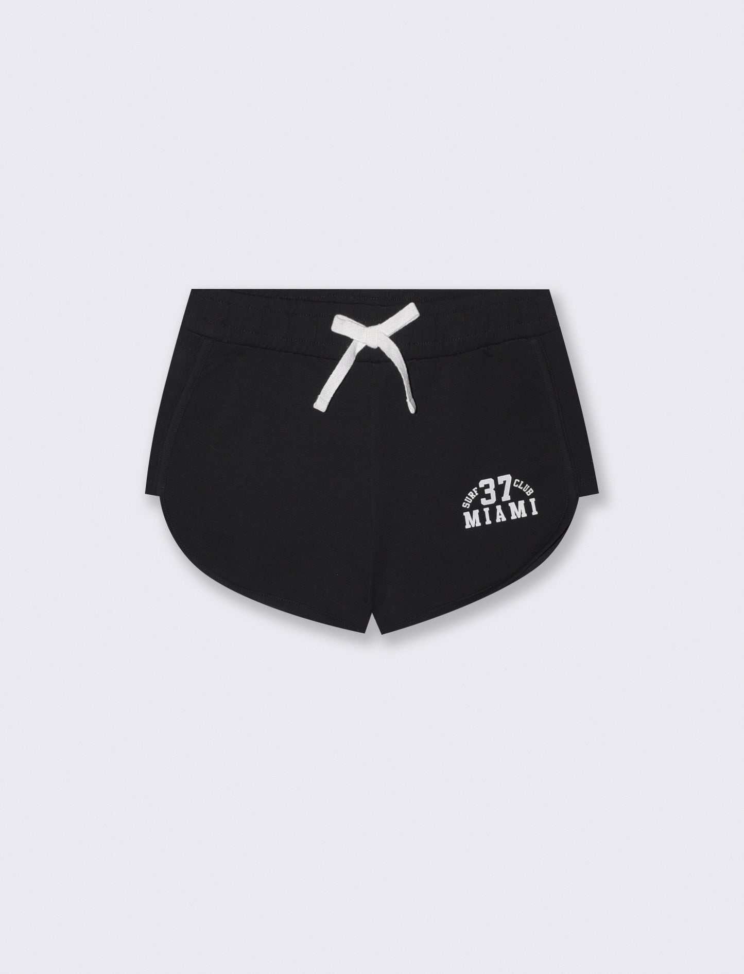 Short sportif en french terry avec impression - Black