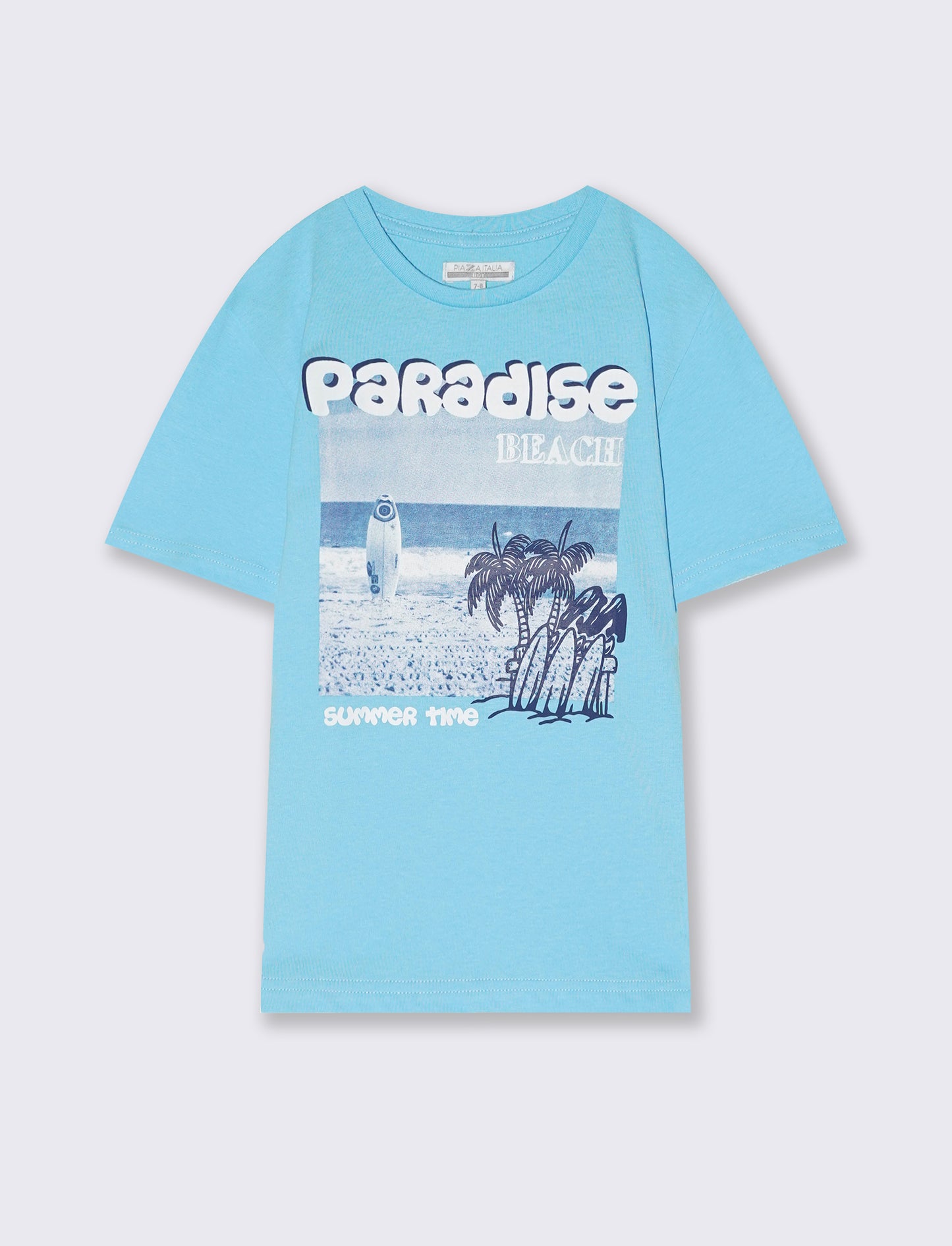 T-shirt in jersey con stampa fotografica - Azzurro