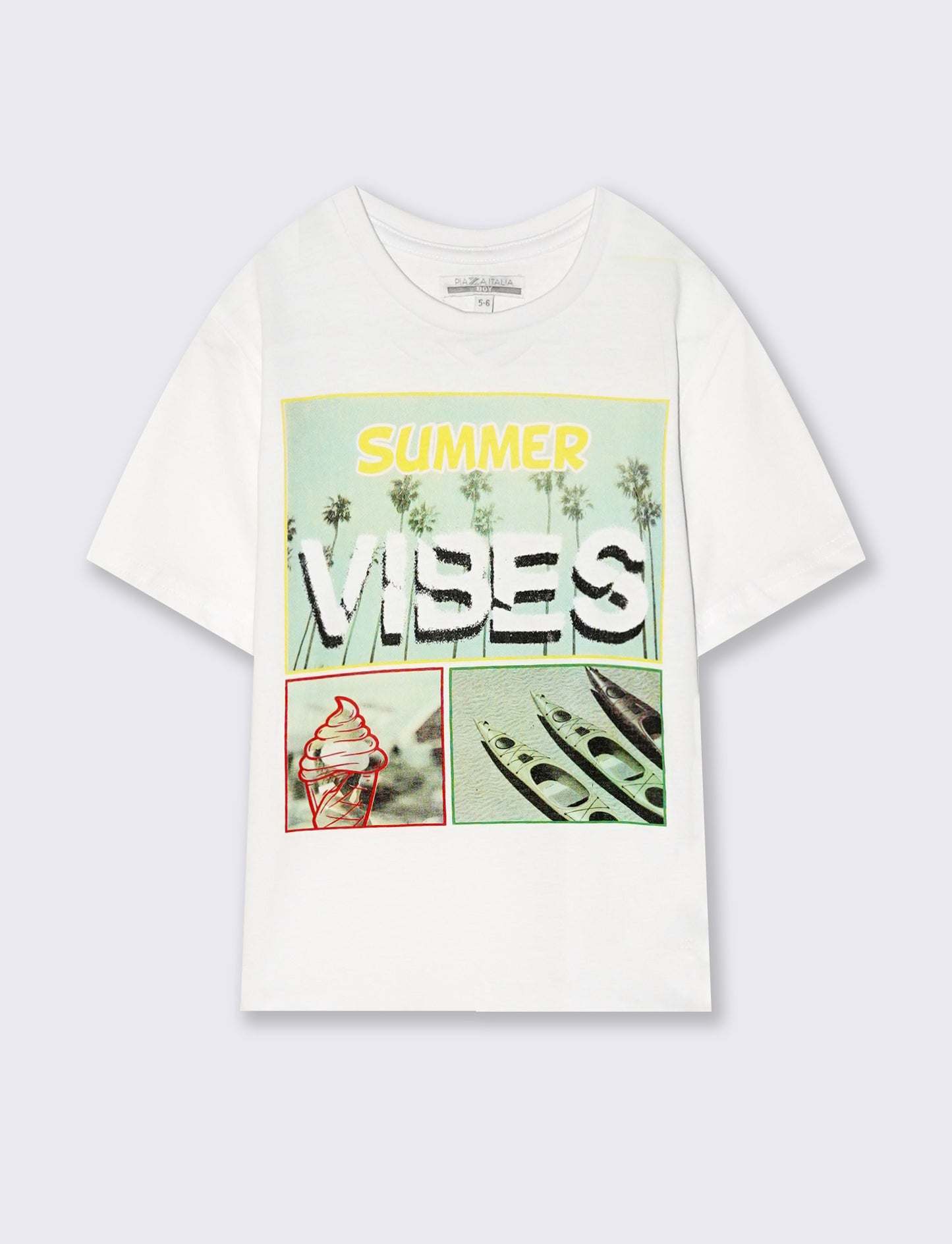 T-shirt stampa frontale. - Bianco