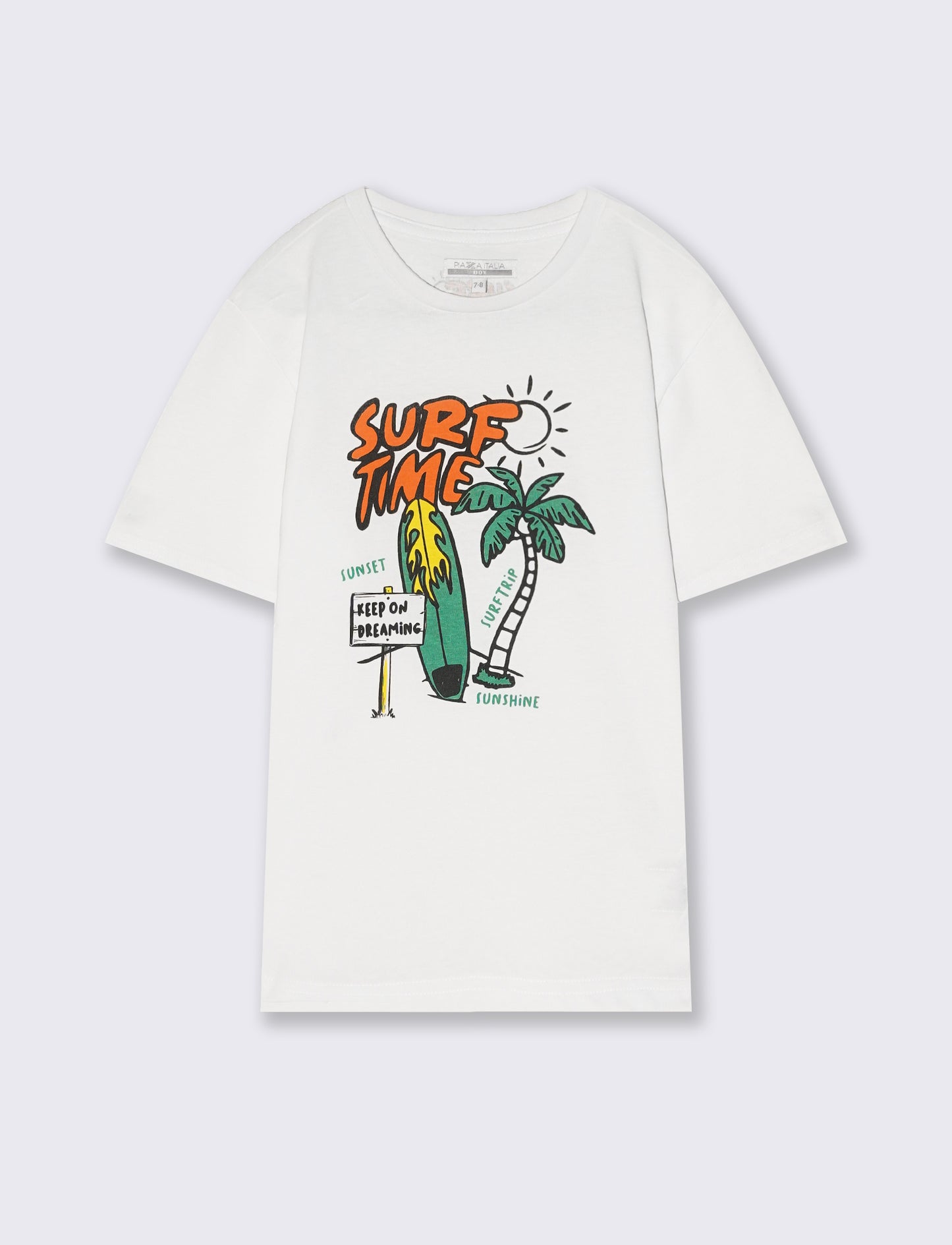 T-shirt mezza manica con stampa colorata - Bianco
