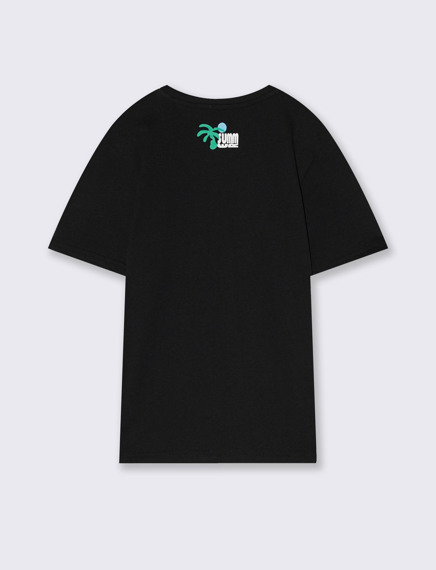 T-shirt mezza manica con stampa colorata - Nero