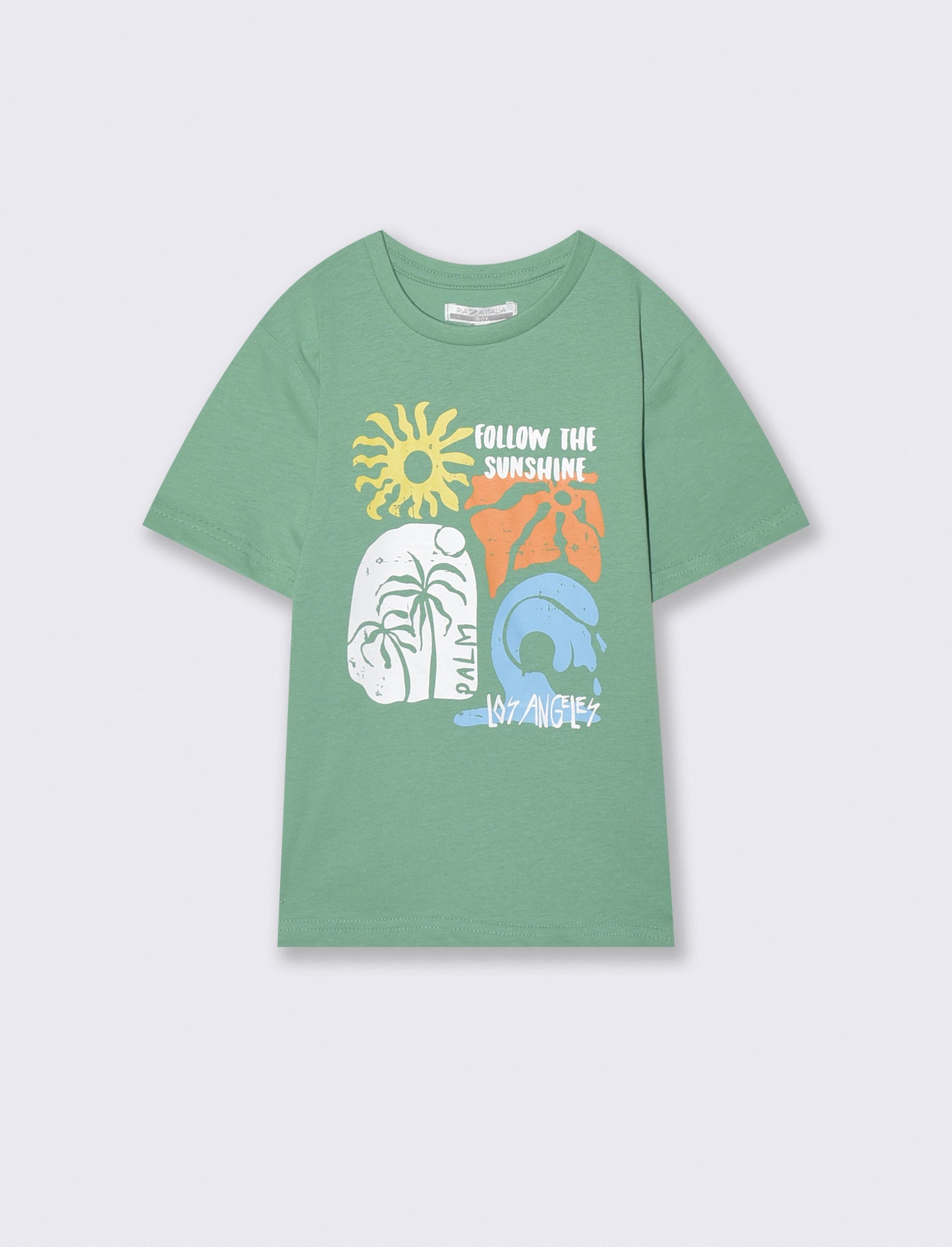 T-shirt con stampa frontale - Verde mela
