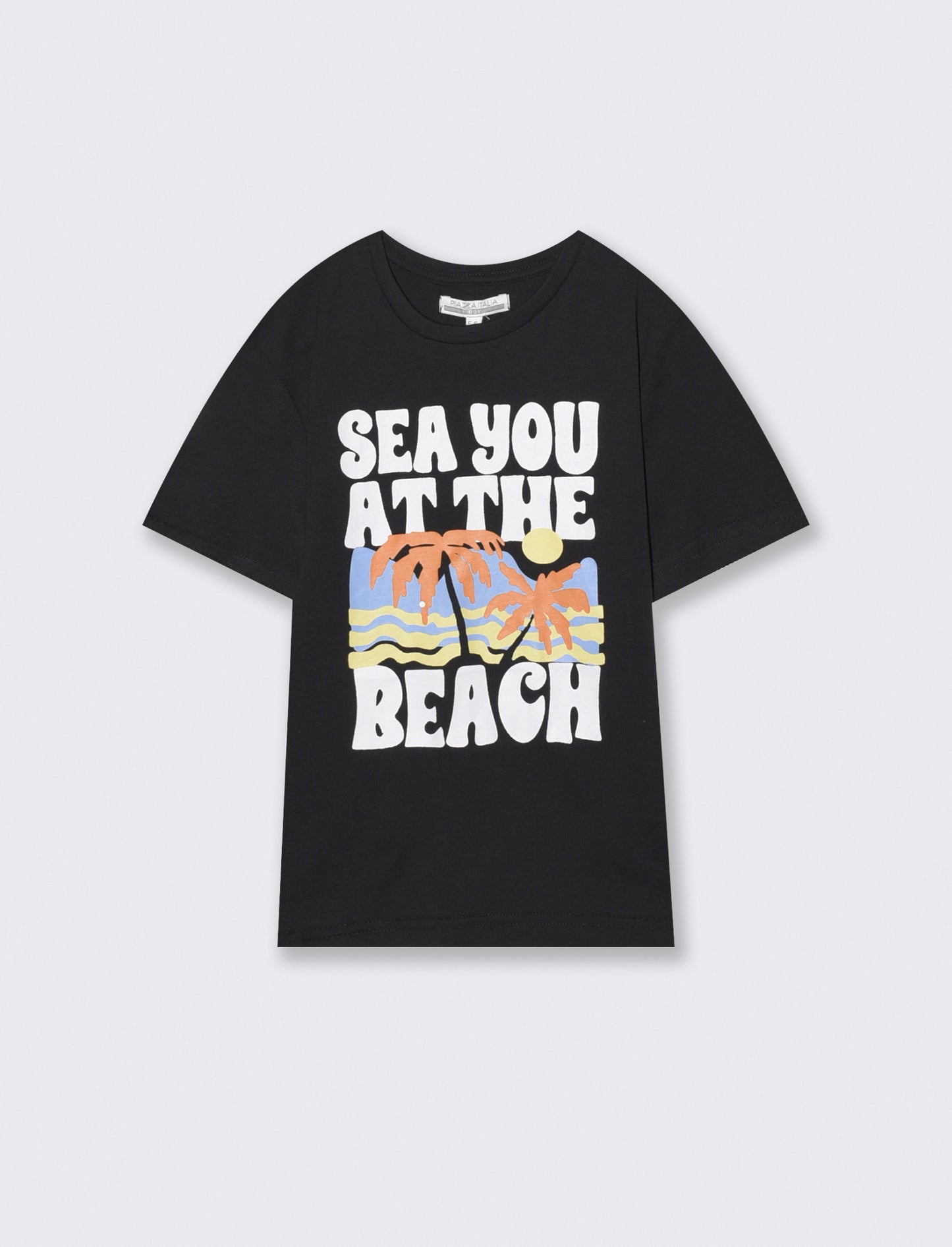 T-shirt con stampa frontale - Nero