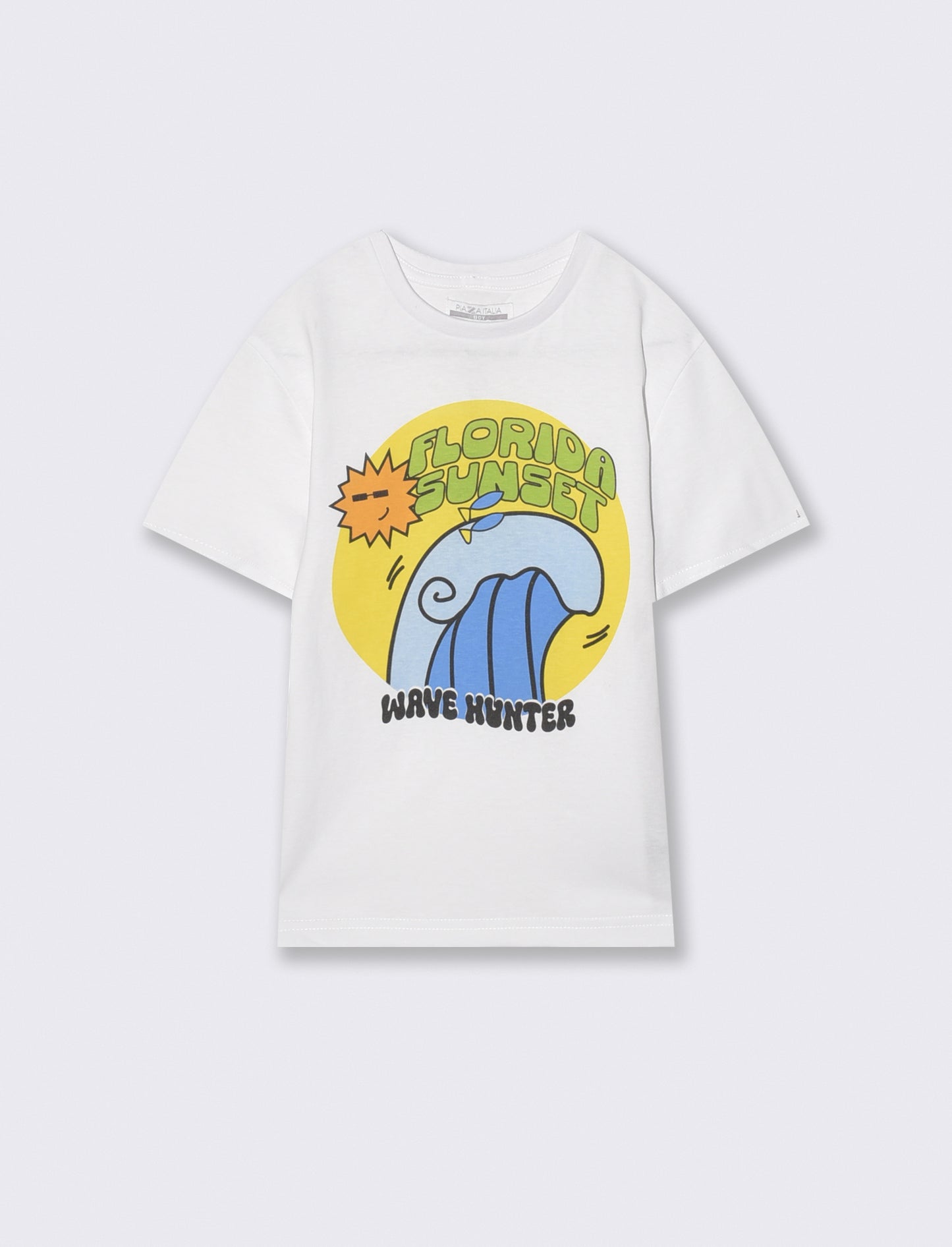 T-shirt con stampa frontale estate. - Bianco