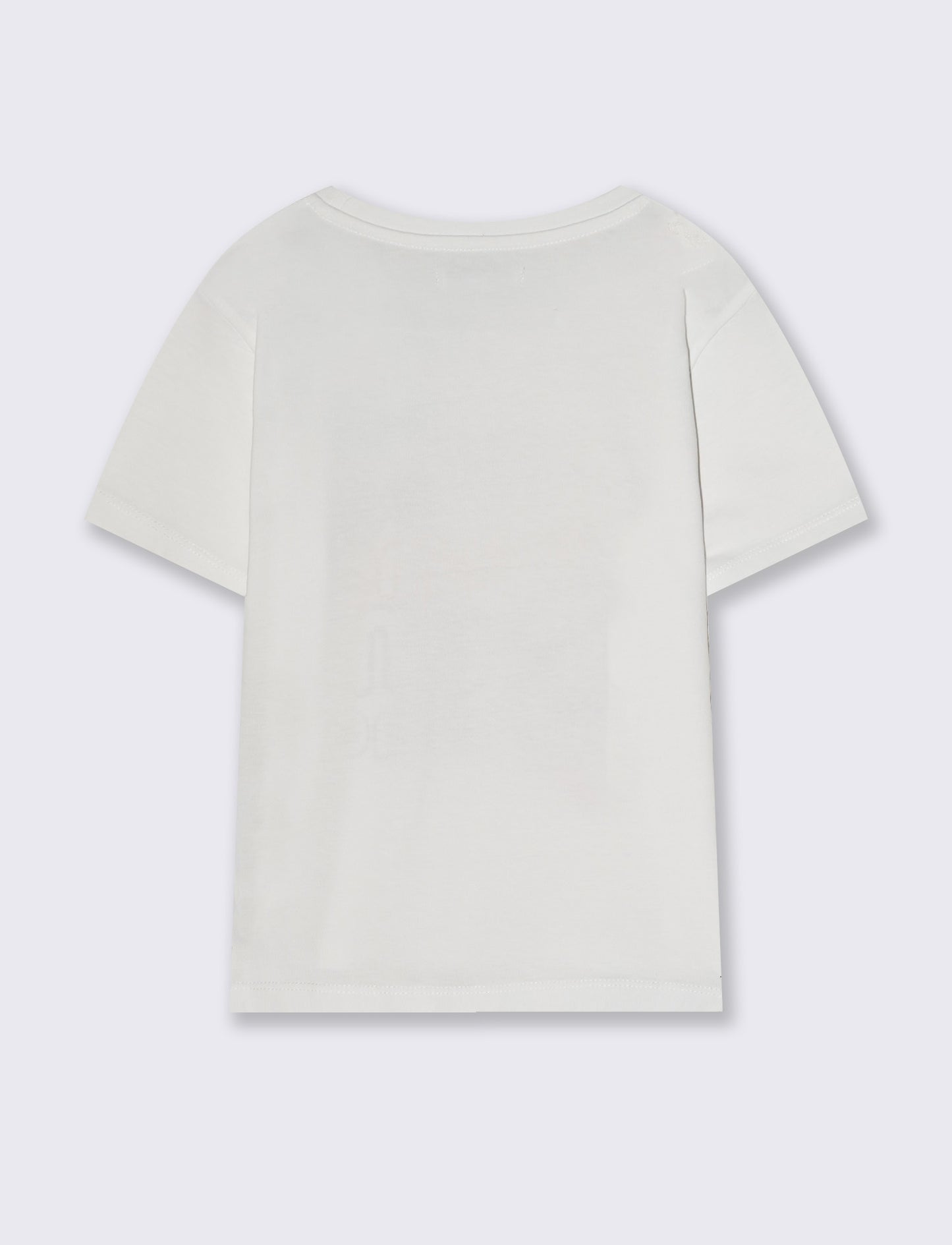 T- shirt mezza manica da bambina con stampa e spacchetti - Bianco
