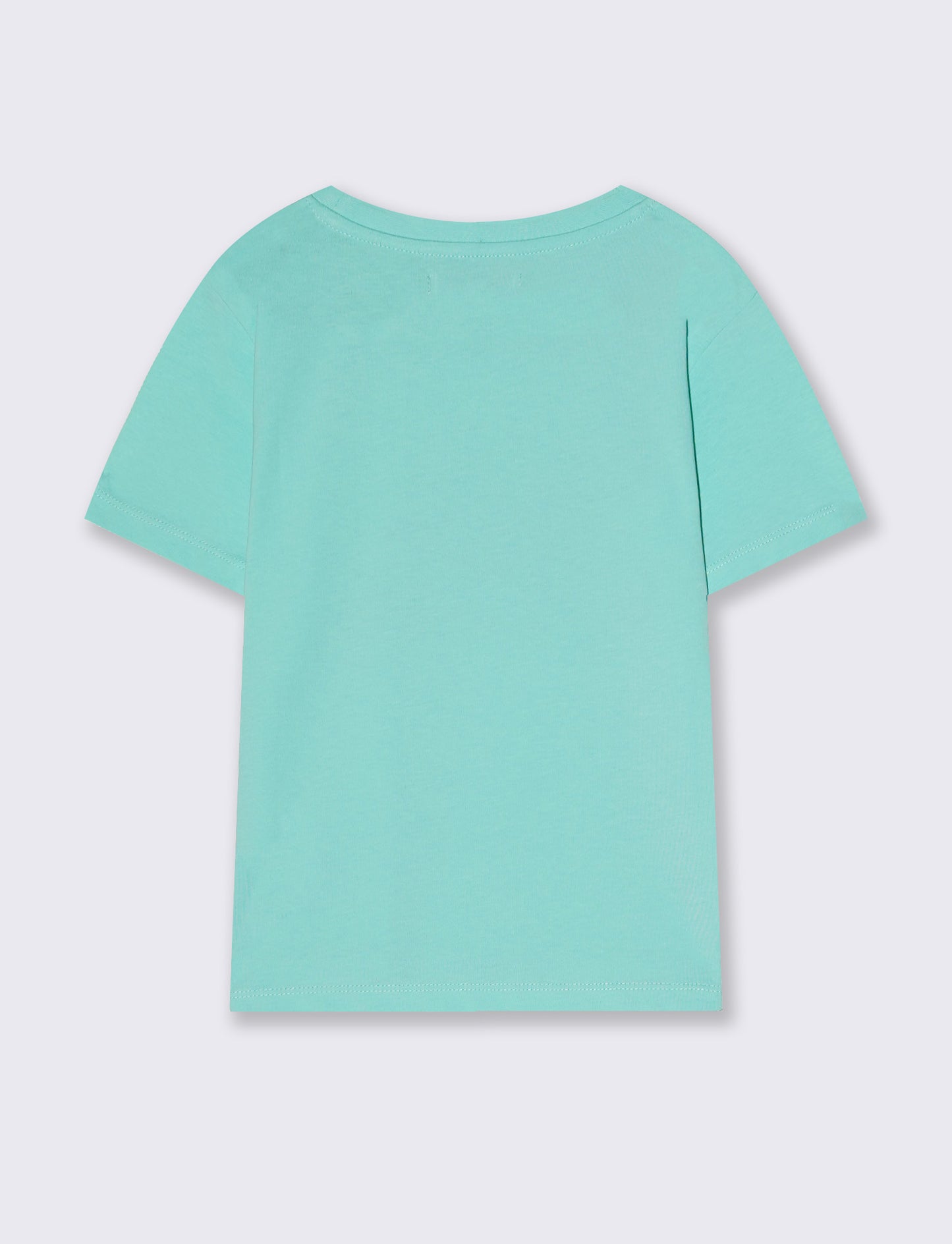Girls' T-shirt with print and slits - Green