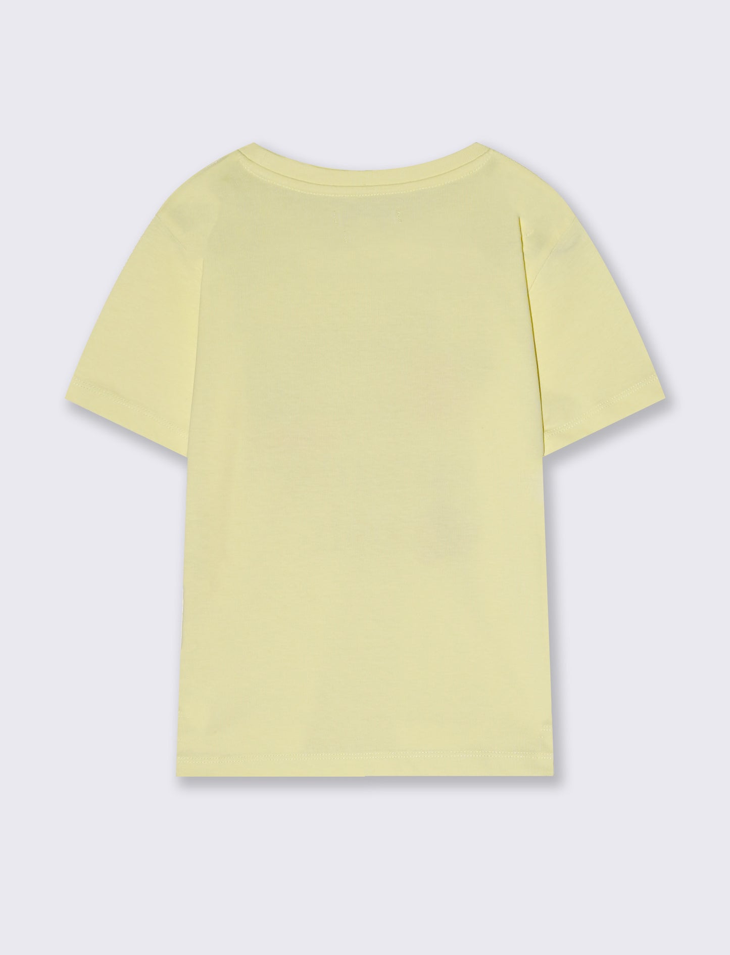 T-shirt bambina con stampa e spacchetti - Giallo