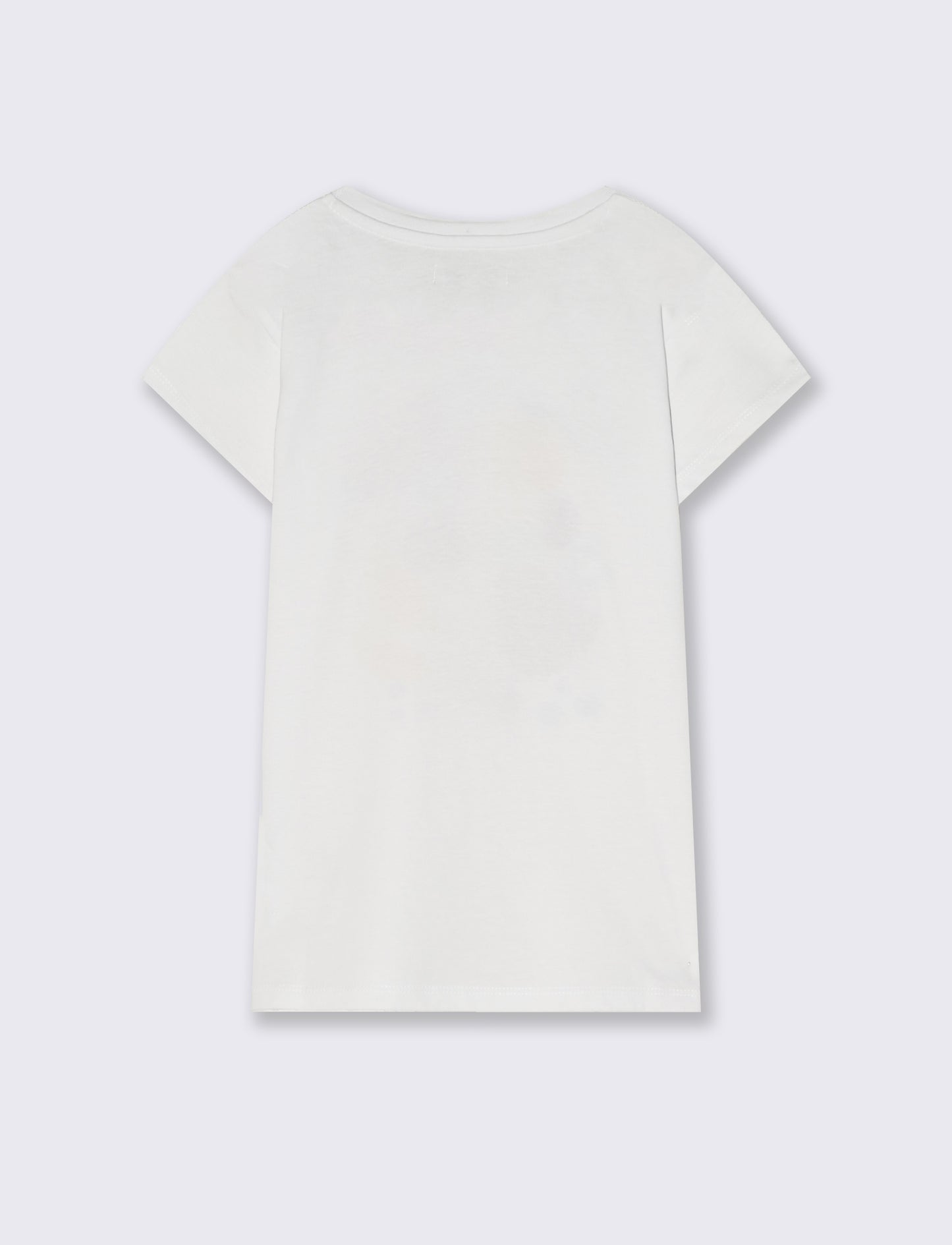 Summer T-shirt for girls with shiny print - White