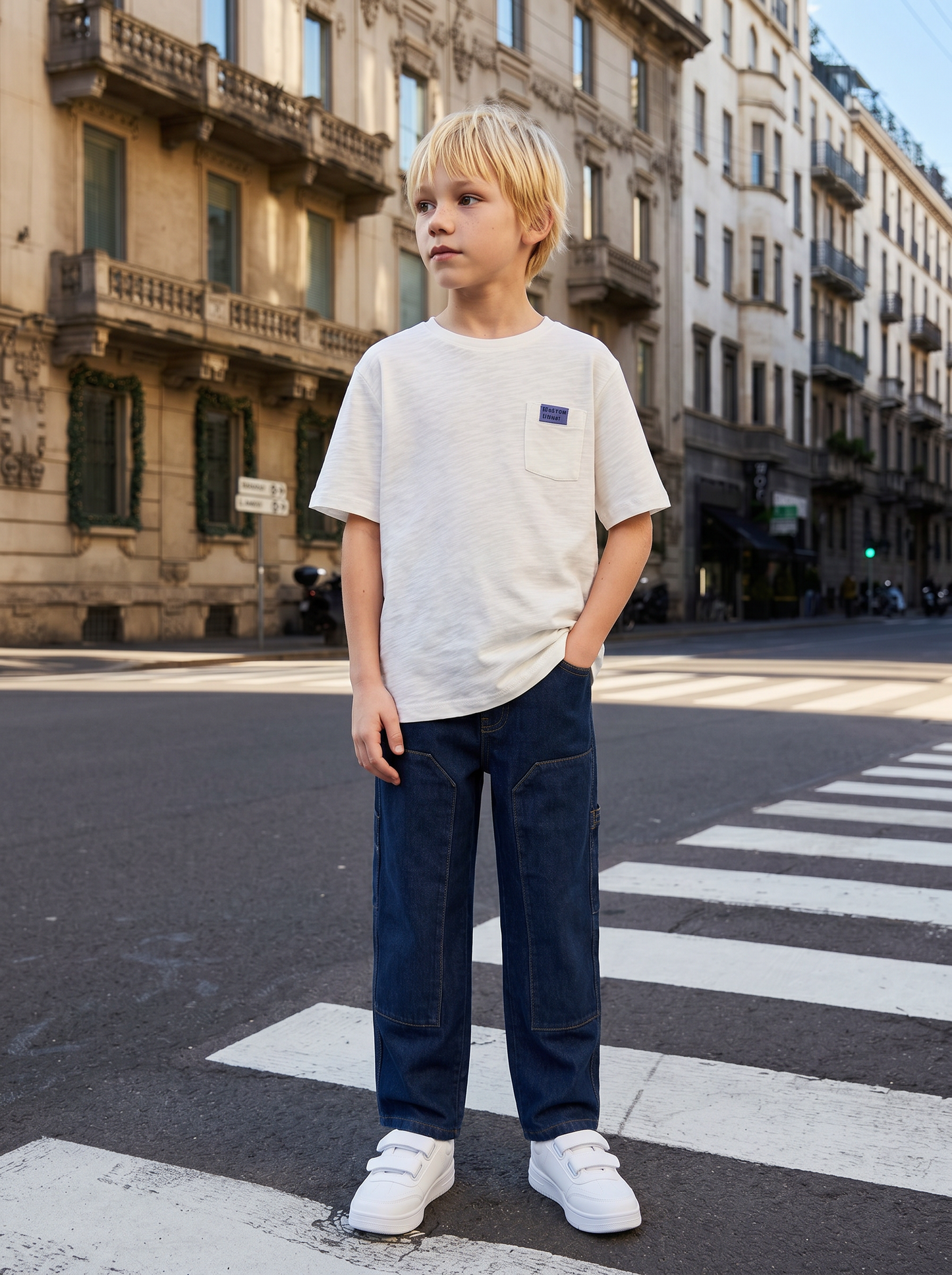 T-shirt con taschino - Bianco
