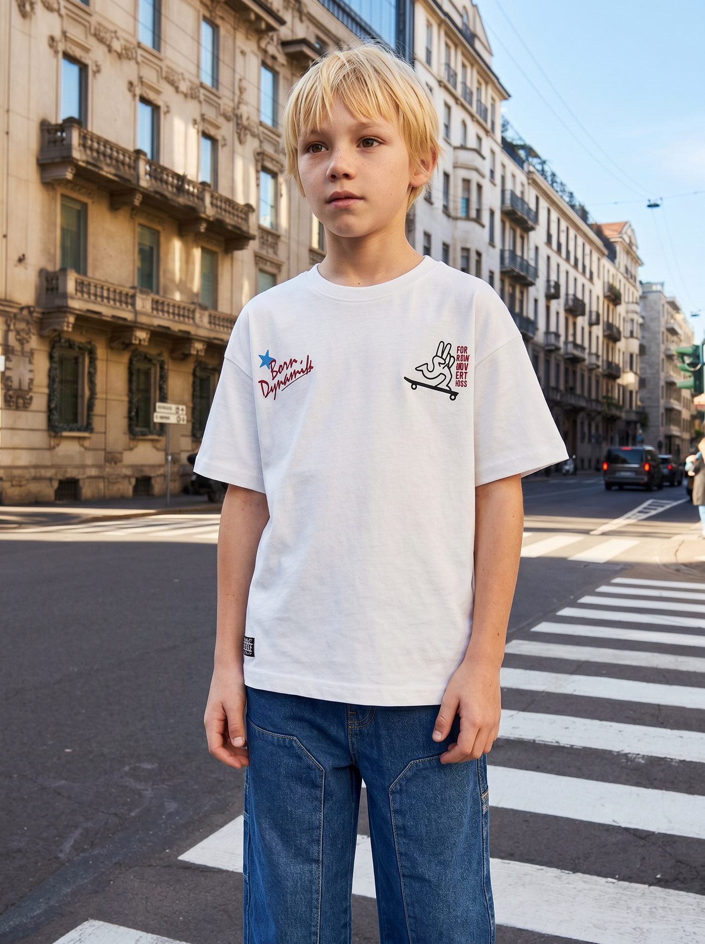 Loose fit printed T-shirt - White