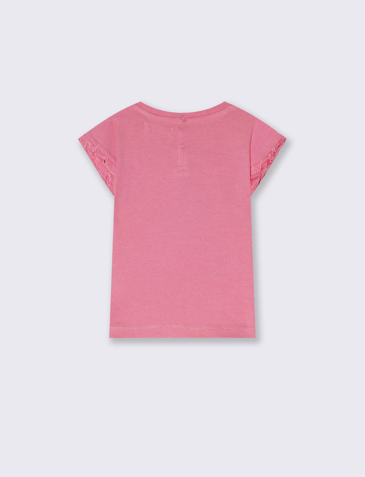 T-shirt in jersey con rouches e stampa - Rosa big bubble
