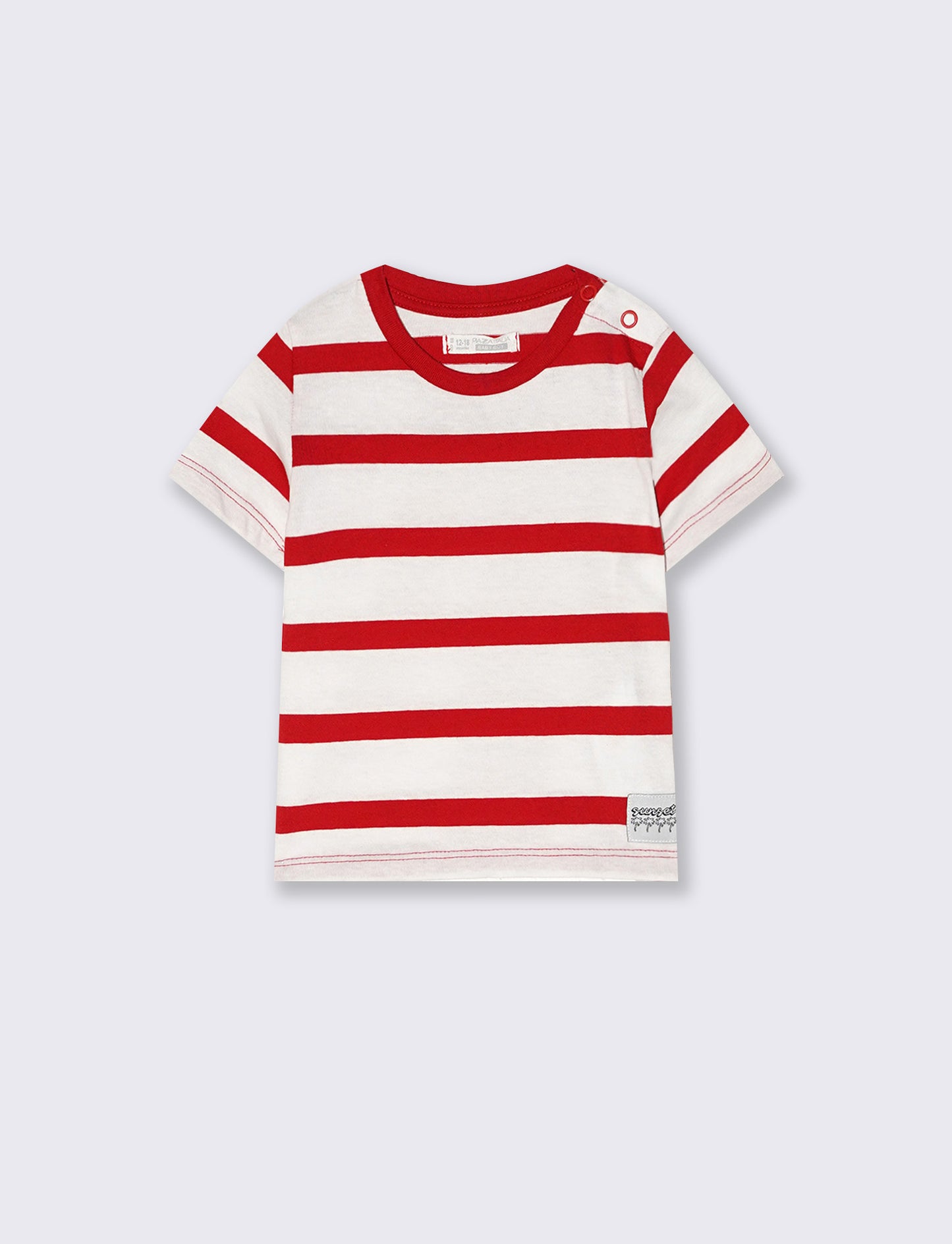 T shirt a righe - Rosso