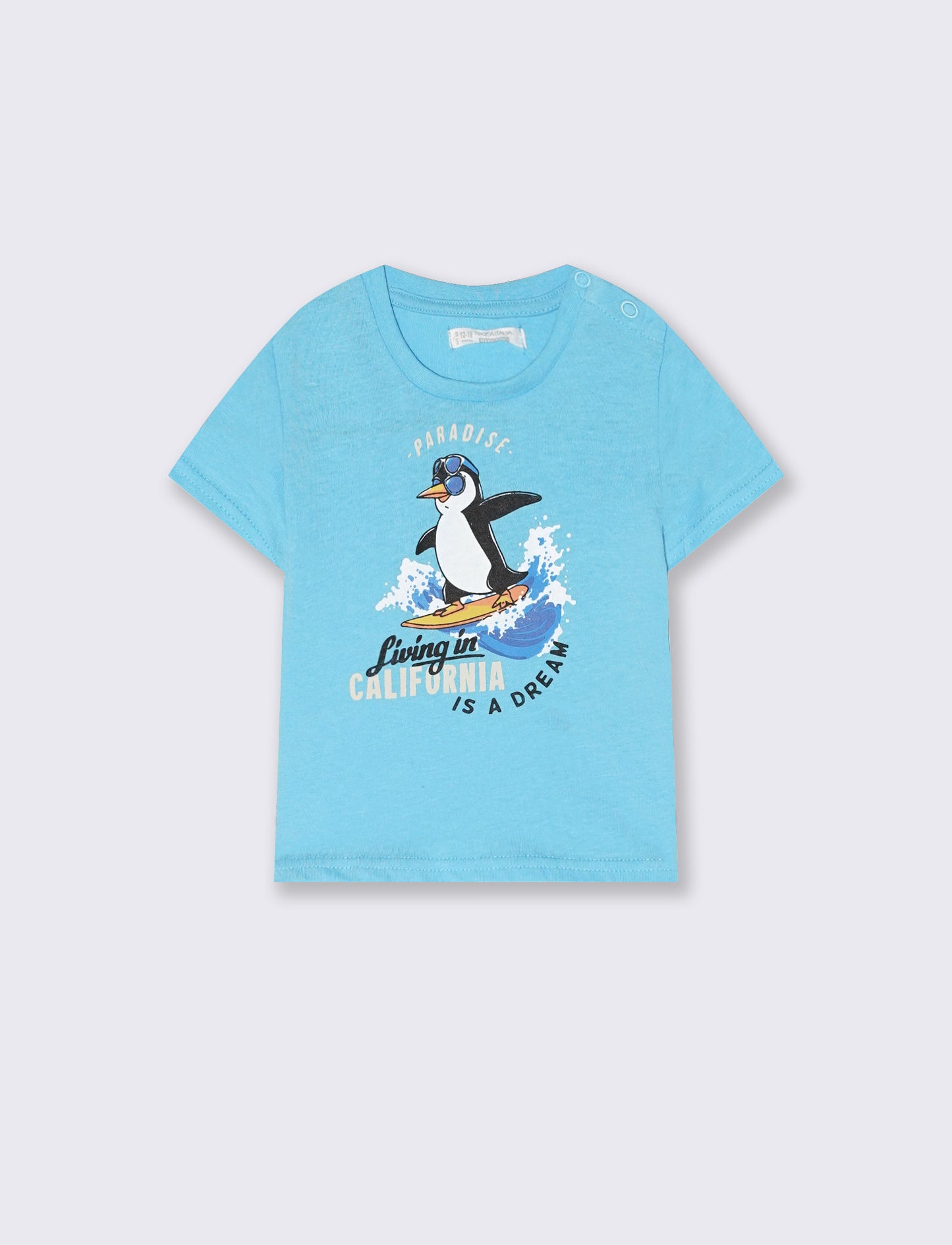 T shirt con stampa estiva - Azzurro