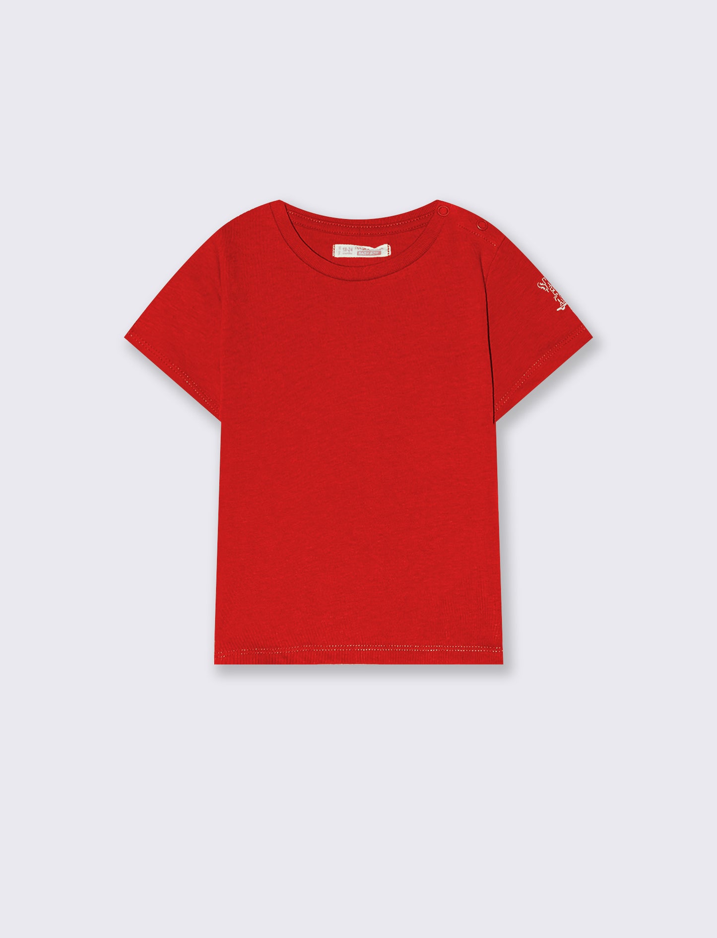 T-shirt mezza manica in cotone tinta unita - Rosso