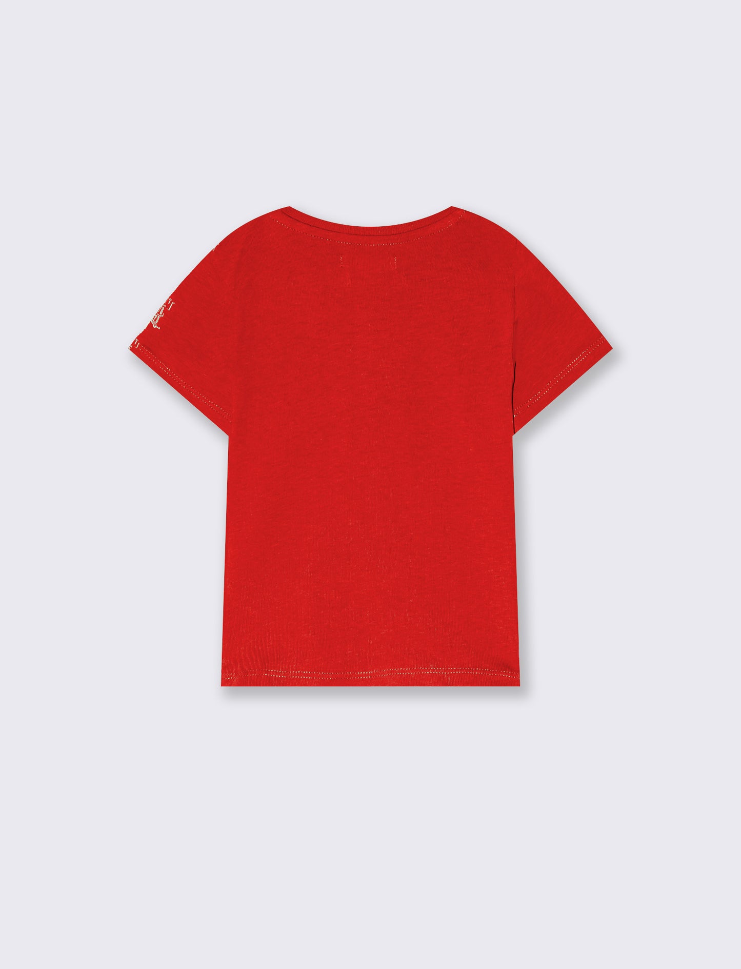 T-shirt mezza manica in cotone tinta unita - Rosso