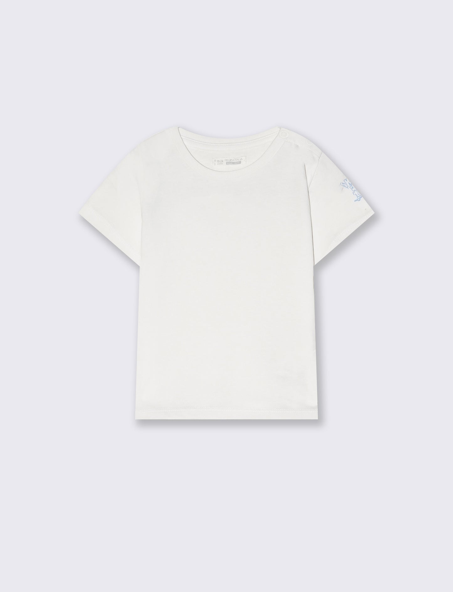 T-shirt mezza manica in cotone tinta unita - Bianco
