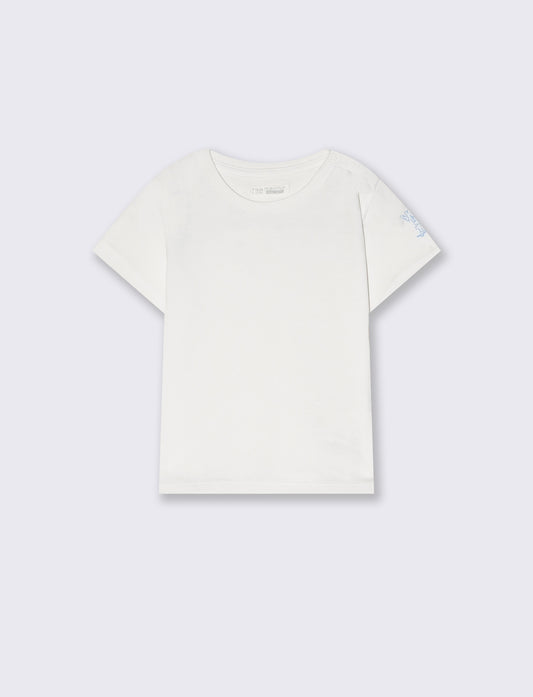 T-shirt mezza manica in cotone tinta unita - Bianco