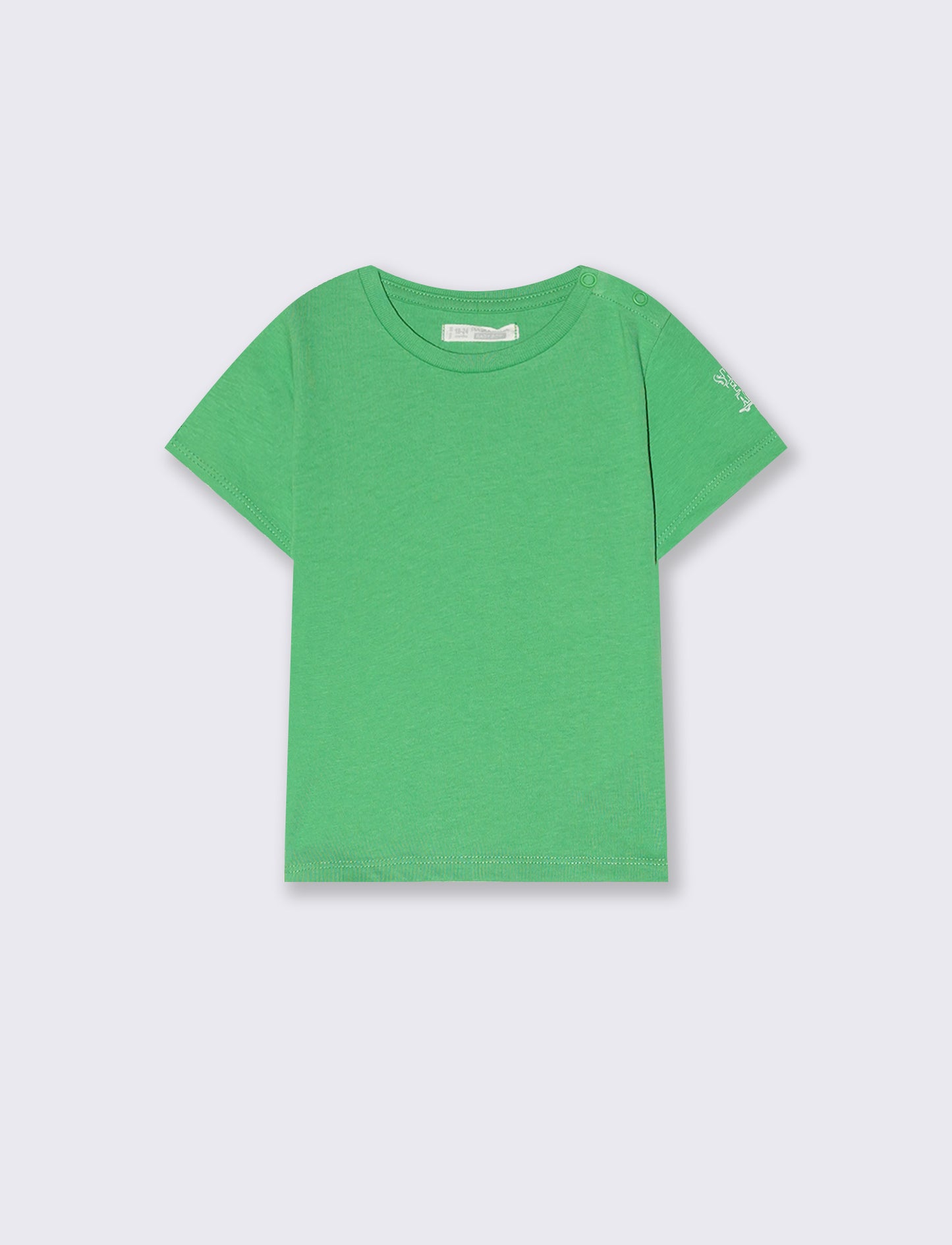 T-shirt mezza manica in cotone tinta unita - Verde prato