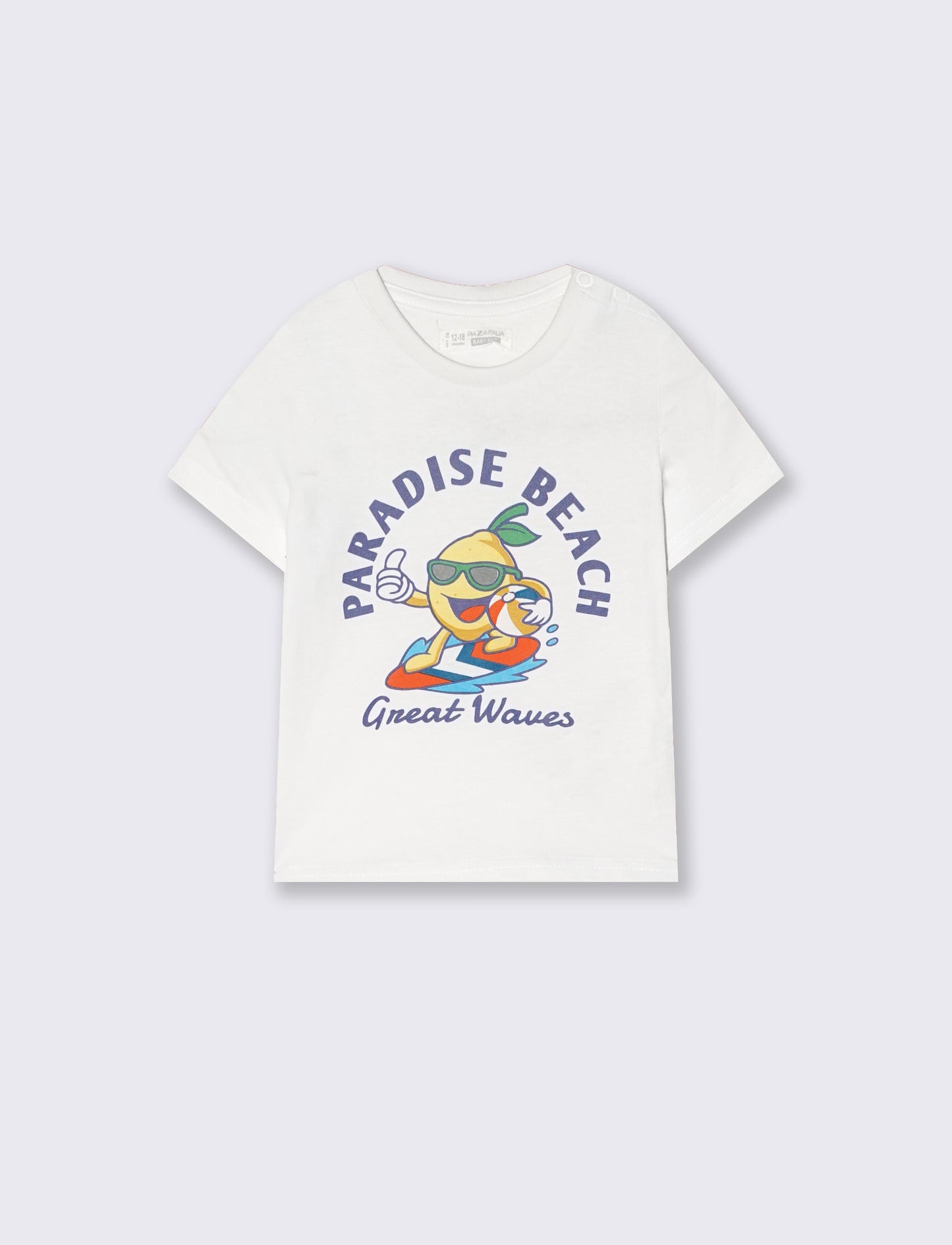 T shirt manica corta con stampa - Bianco
