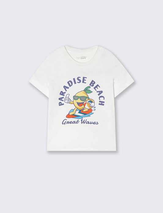 T shirt girocollo manica corta estiva - Bianco