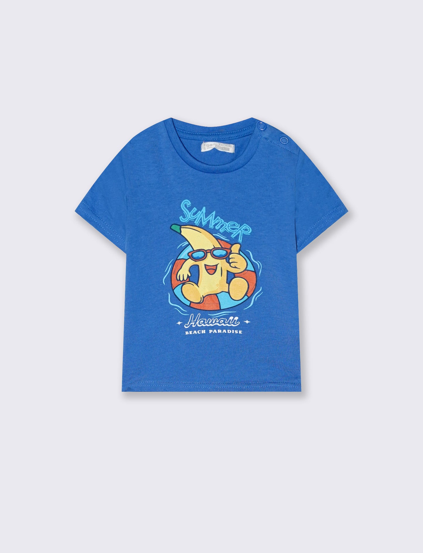 T shirt manica corta con stampa - Blu oceano