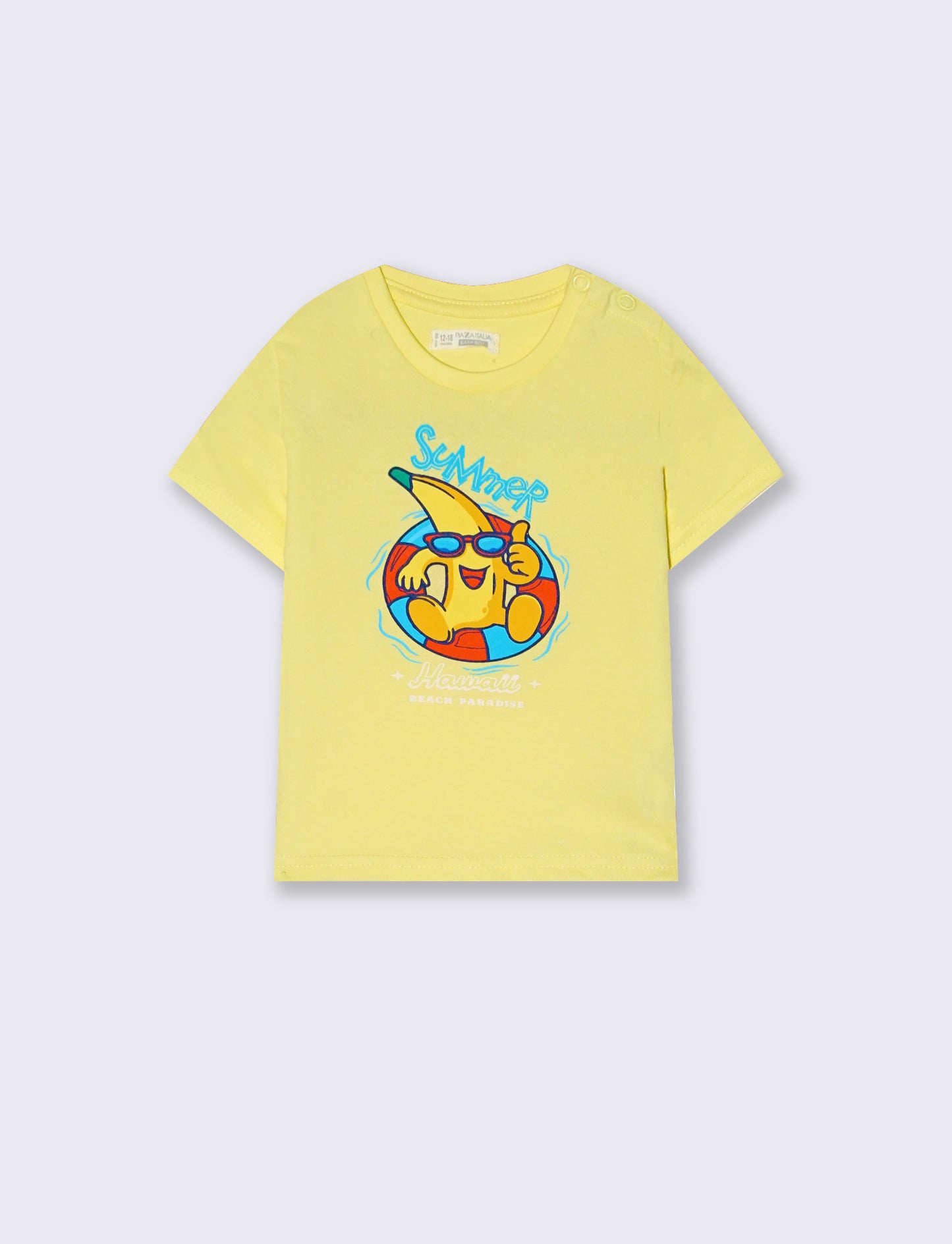 T shirt manica corta con stampa - Giallo