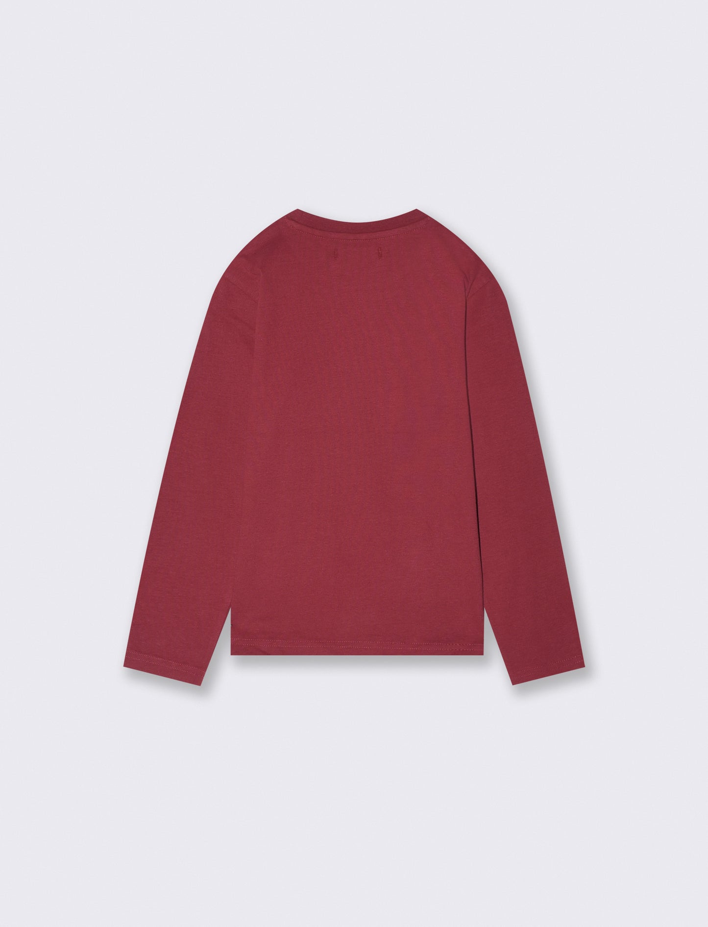 Long Sleeve Printed Cotton T-Shirt - Red
