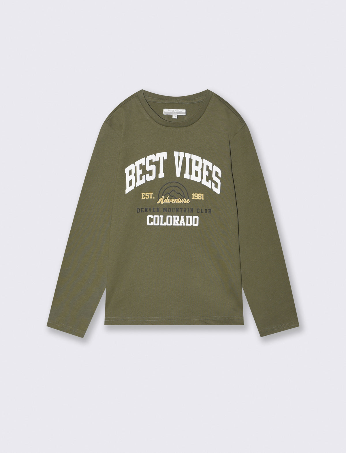Long Sleeve T-Shirt with Print - Green