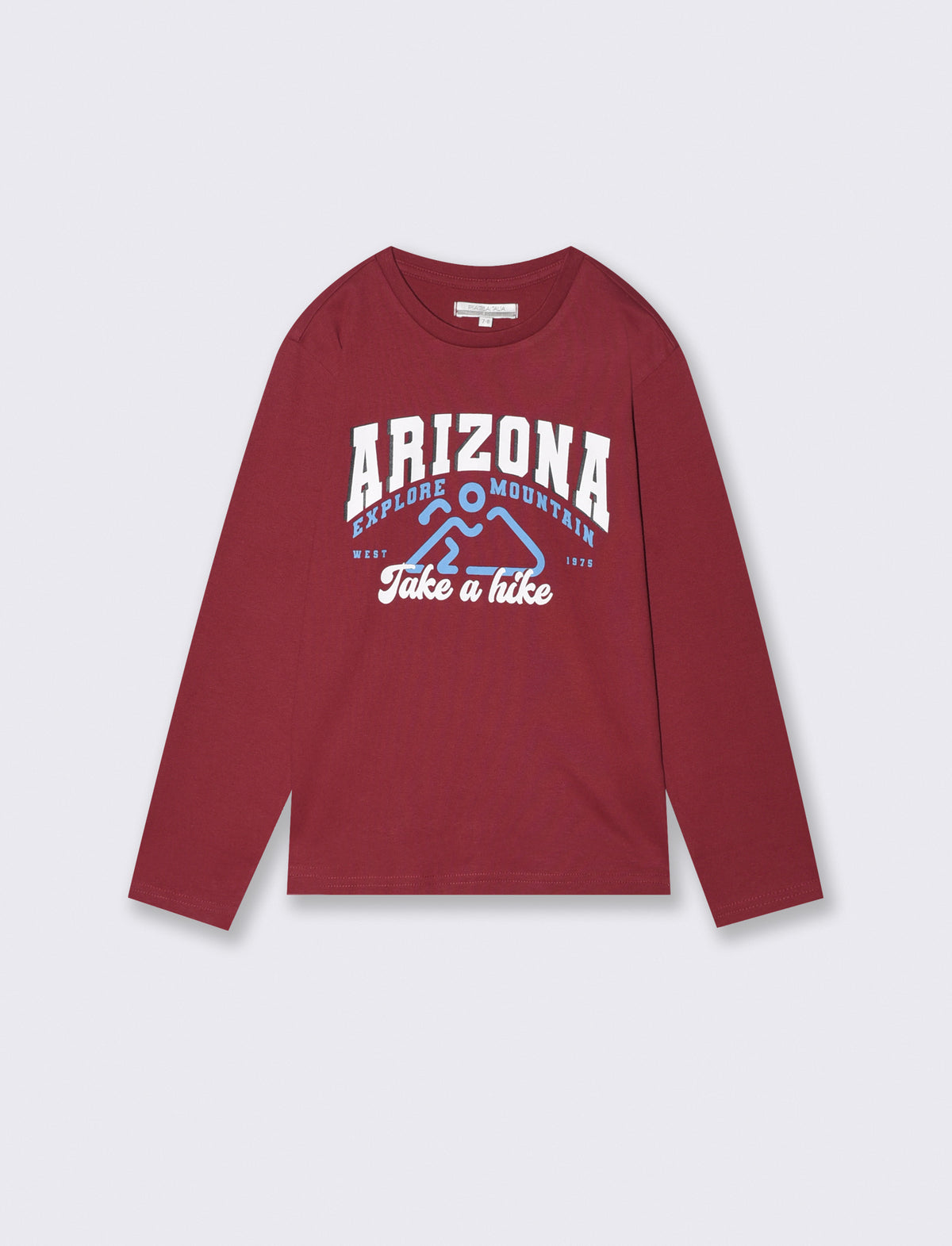 T-shirt a maniche lunghe con stampa - Bordeaux