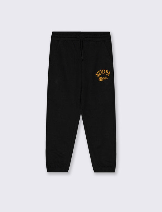 College print sweatshirt jogger - Black