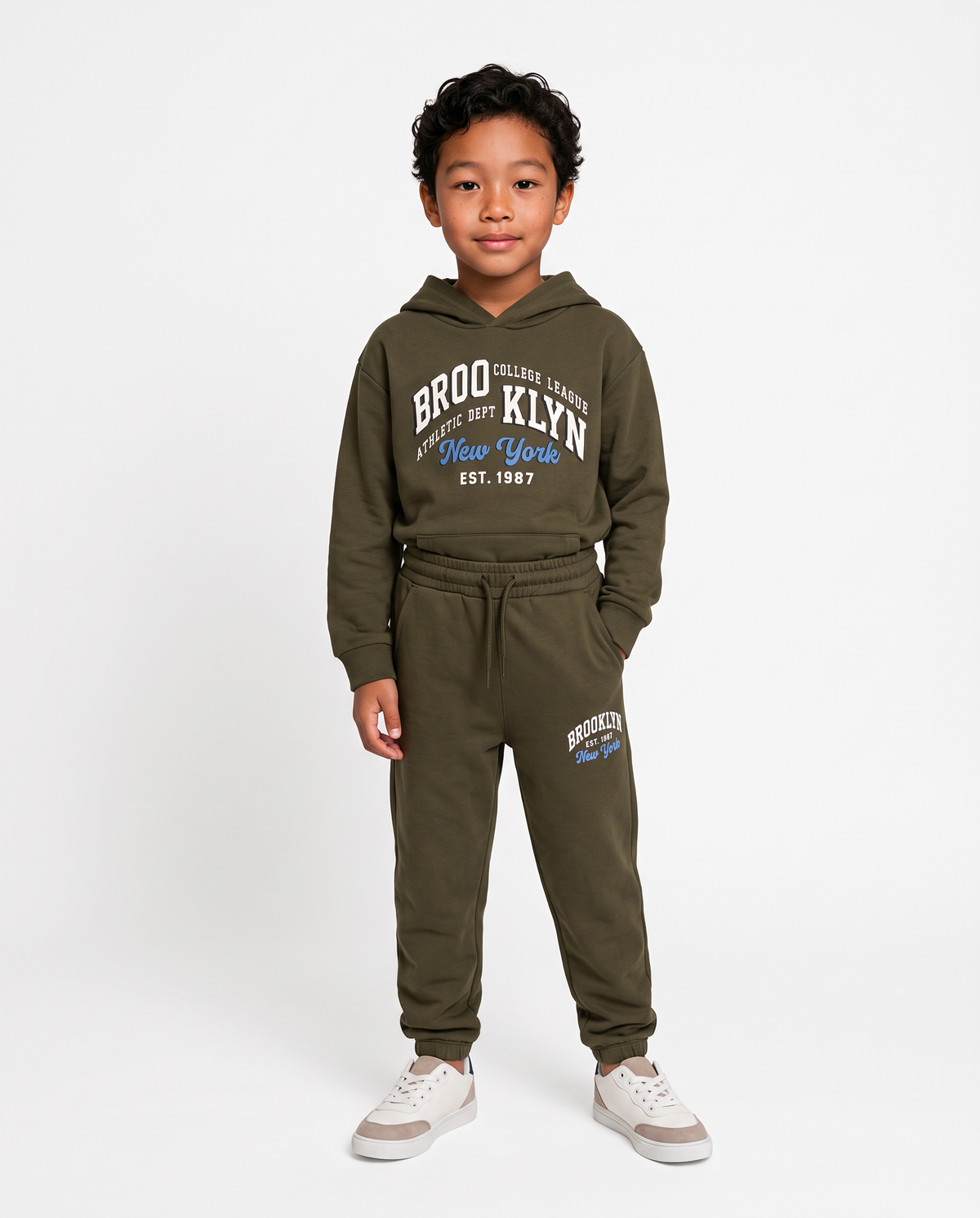 College print sweatshirt jogger - Green