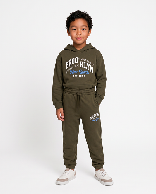 College print sweatshirt jogger - Green