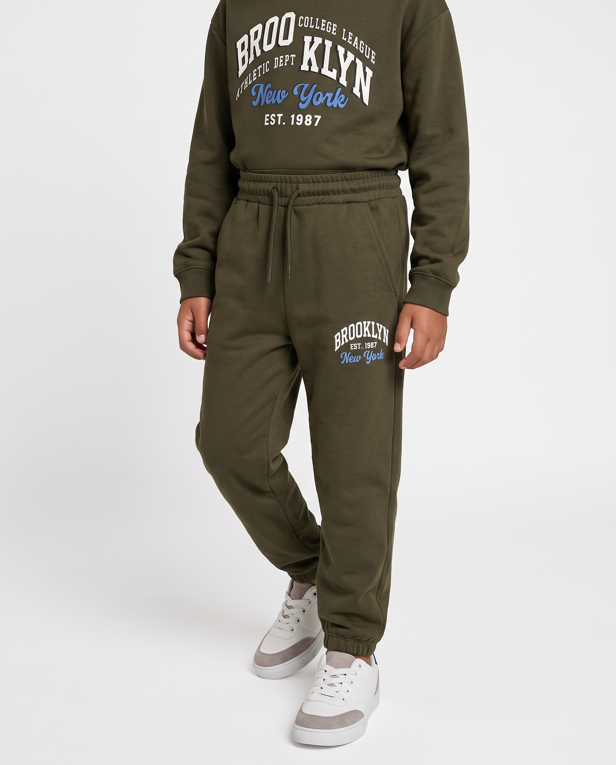 College print sweatshirt jogger - Green