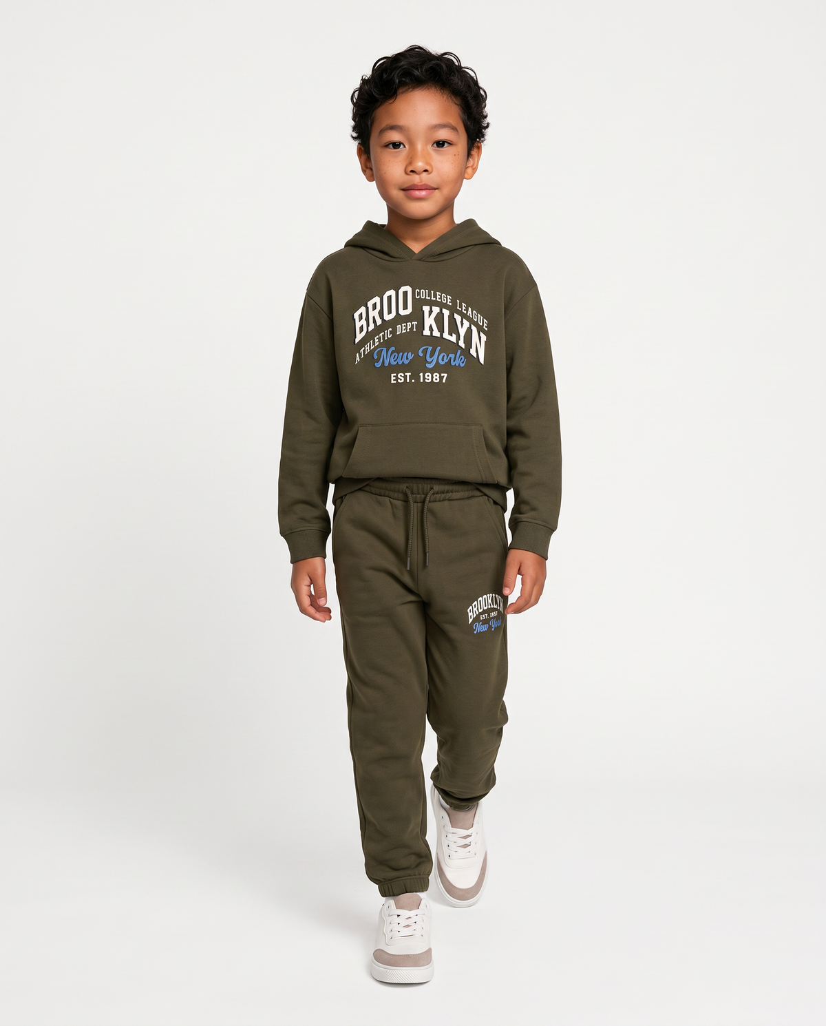 College print sweatshirt jogger - Green