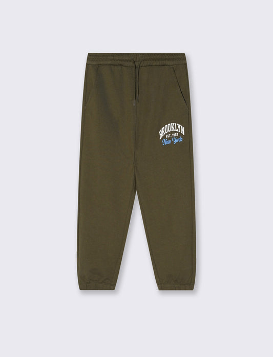 College print sweatshirt jogger - Green