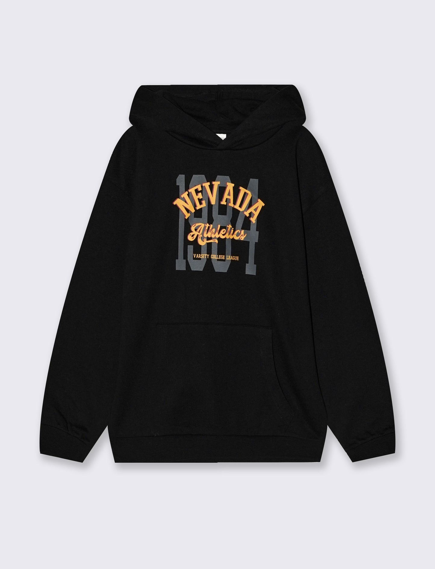 Felpa con cappuccio e stampa originale - Nero