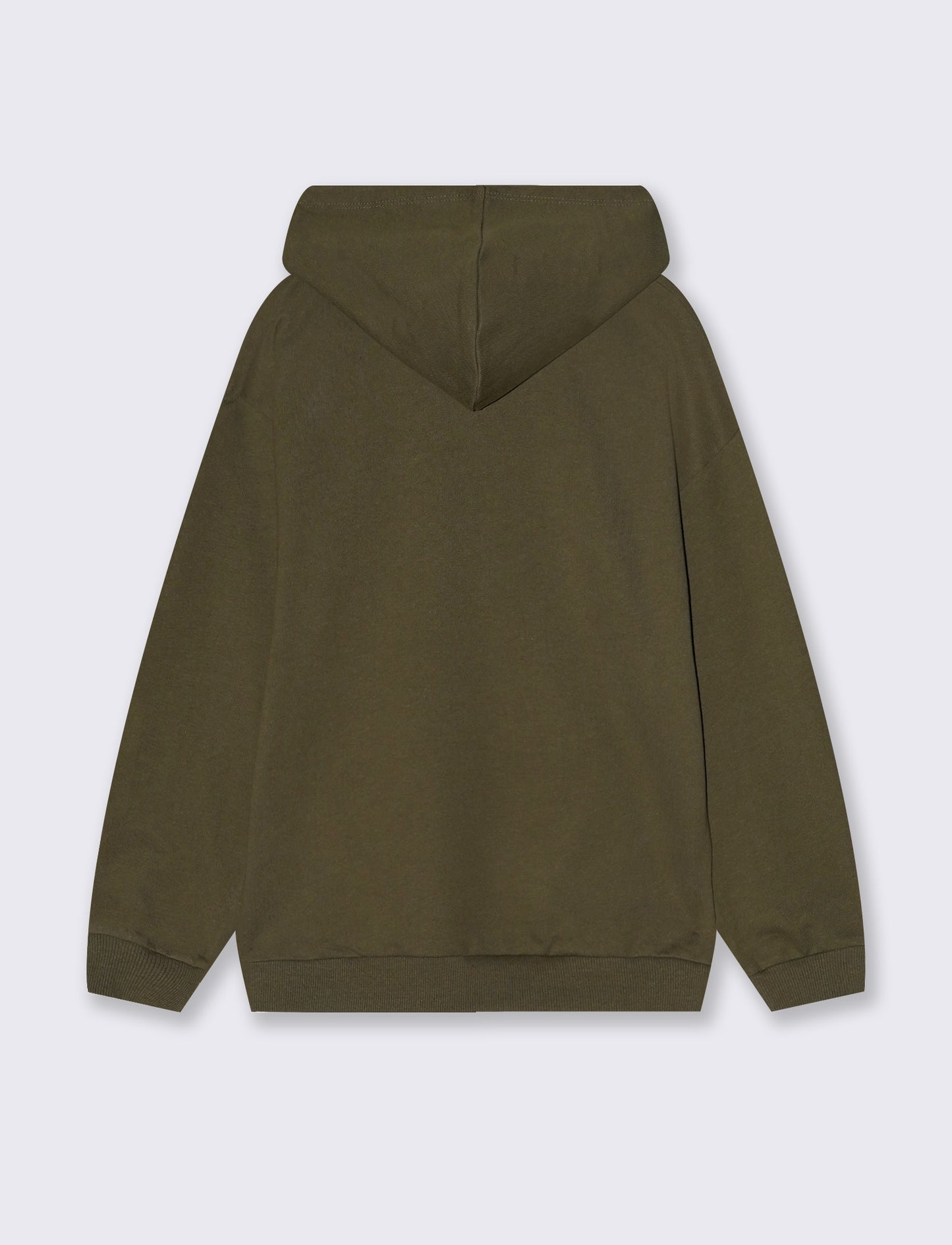 Felpa con cappuccio e stampa originale - Verde militare