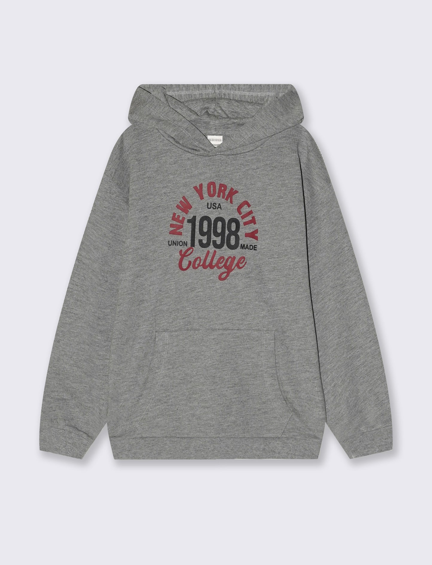 Felpa con cappuccio e stampa originale - Grigio chiaro mel.