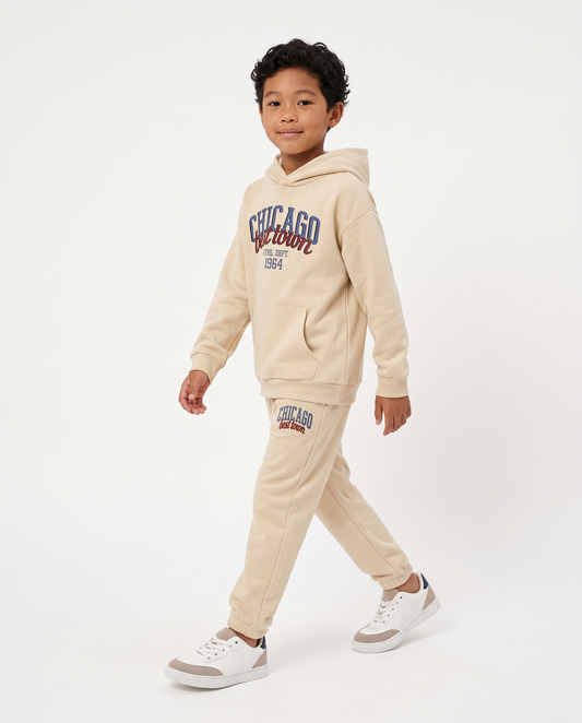 Hoodie with original print - Beige
