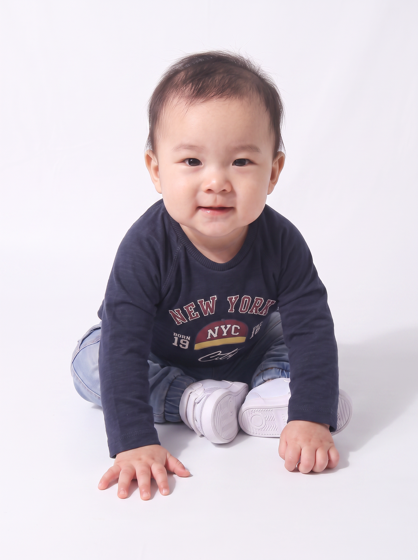Raglan Sleeve Baby T-Shirt with Print - Blue