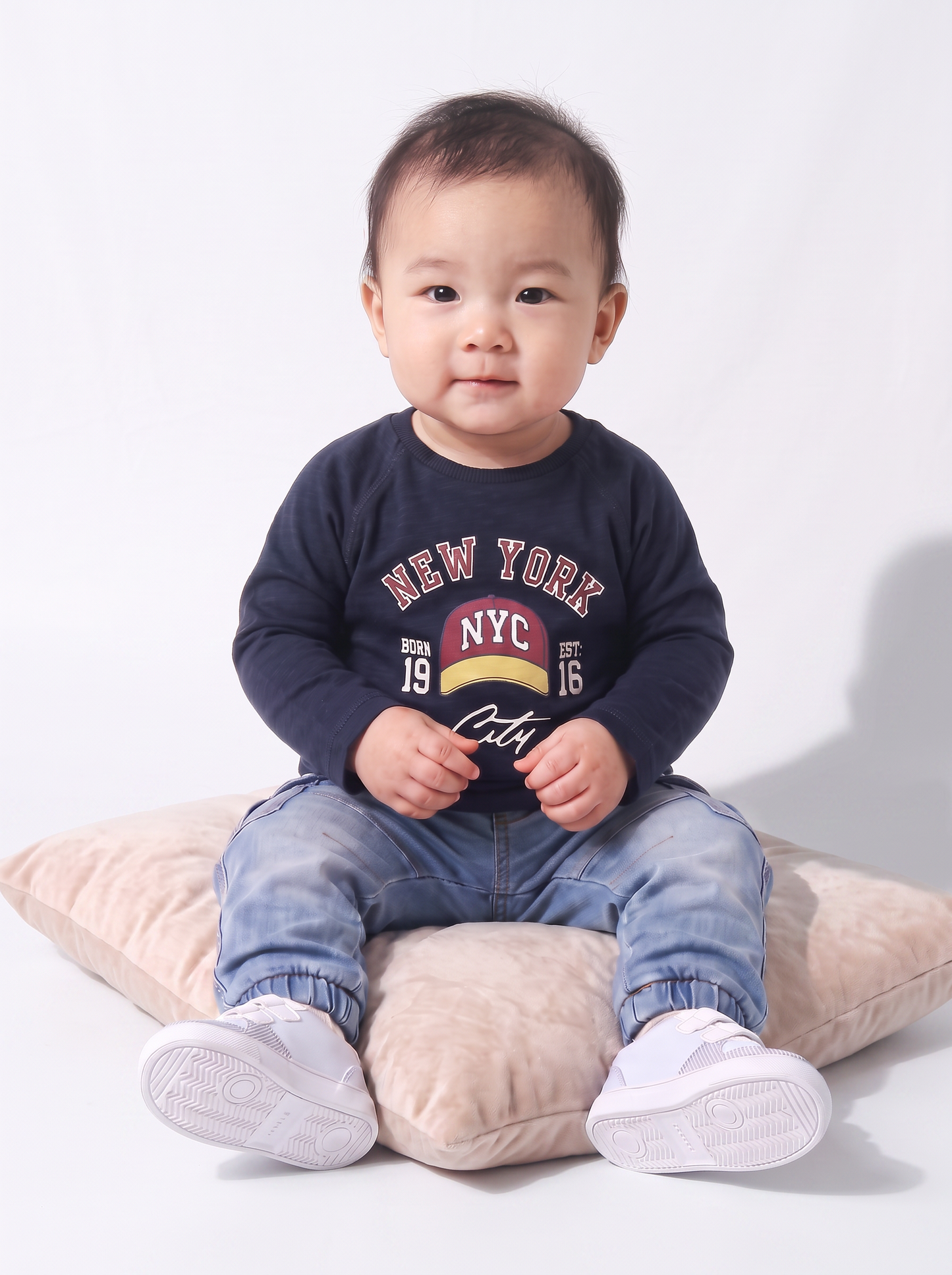 Raglan Sleeve Baby T-Shirt with Print - Blue