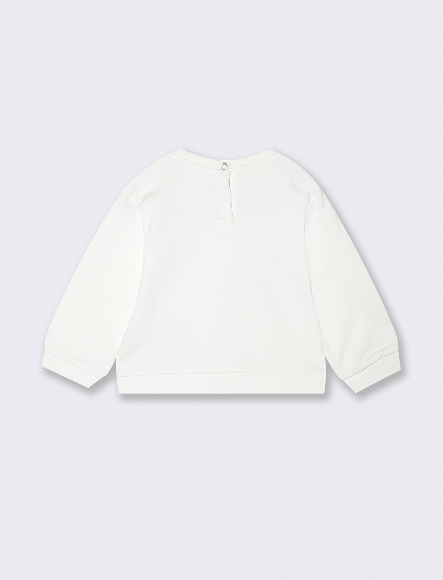 Printed Bow Crewneck Sweatshirt - White