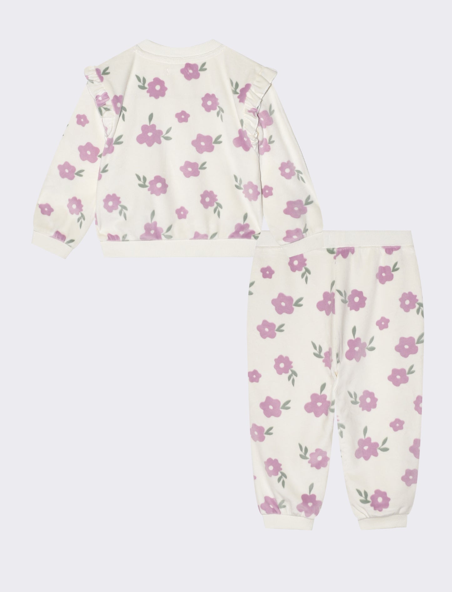 Velour jumpsuit with print for a casual look - White