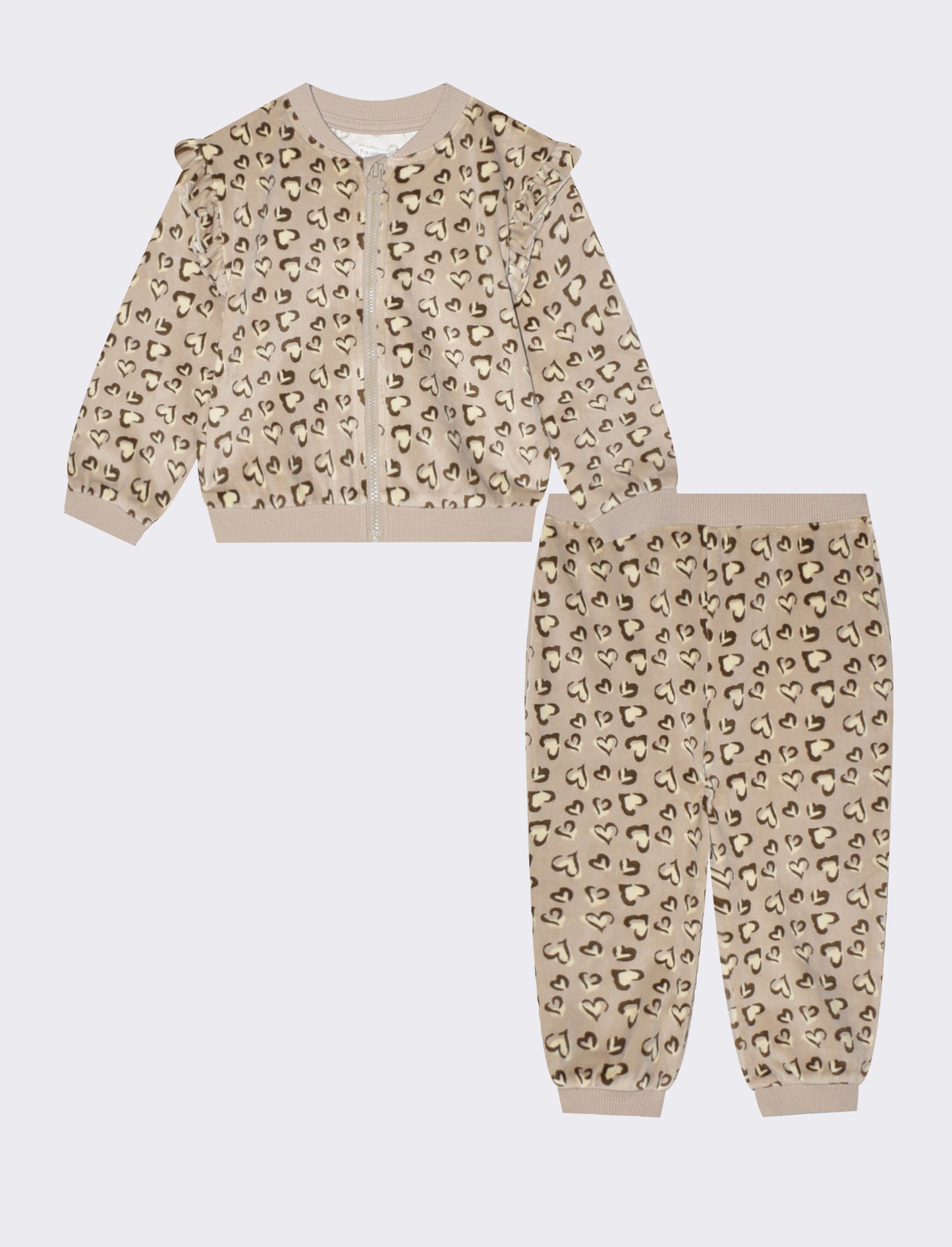 Velour jumpsuit with print for a casual look - Multicolor
