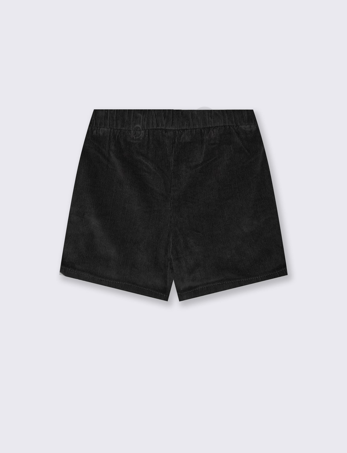 Short in velluto elastico con tasche e pieghe - Nero