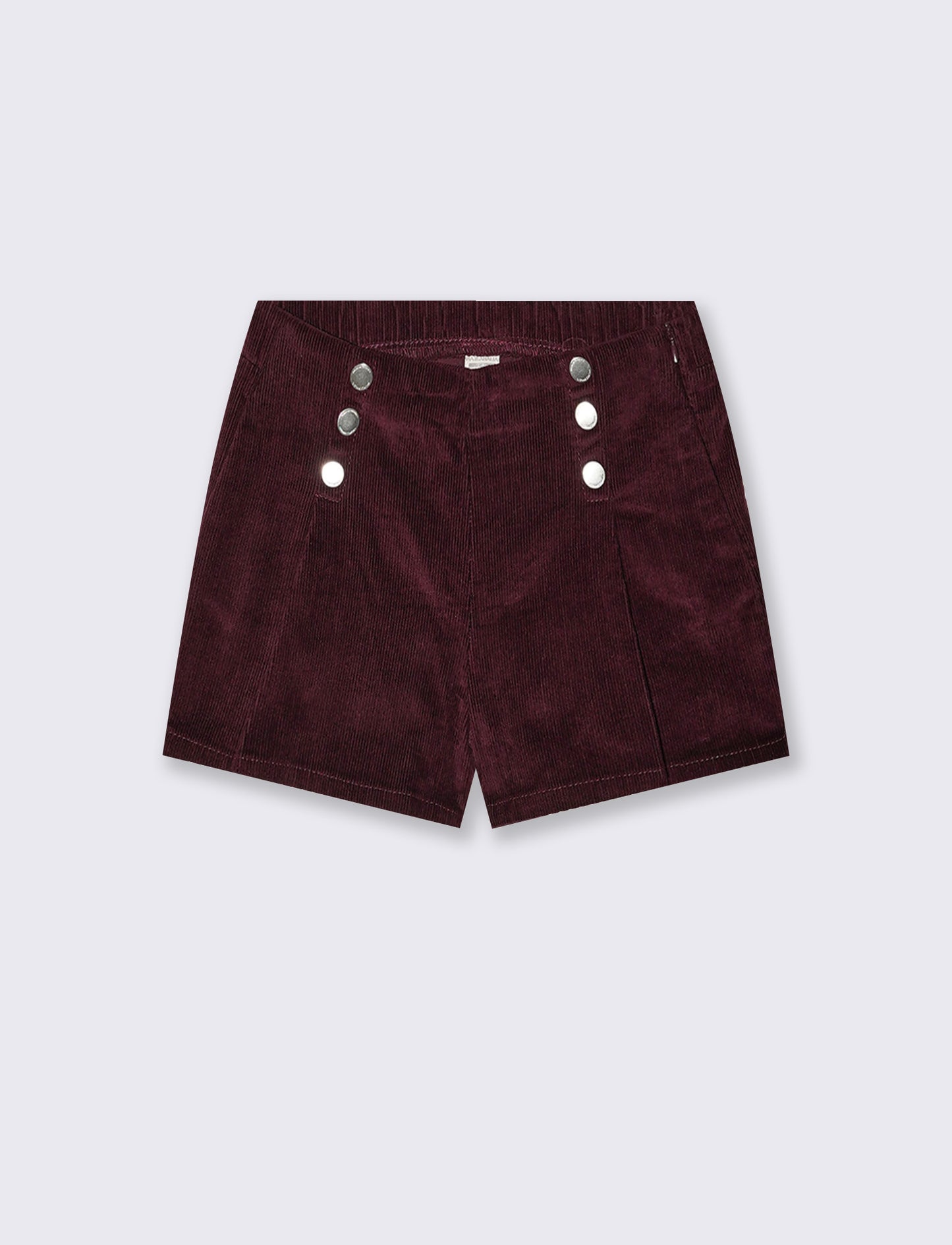 Short in velluto elastico con tasche e pieghe - Bordeaux