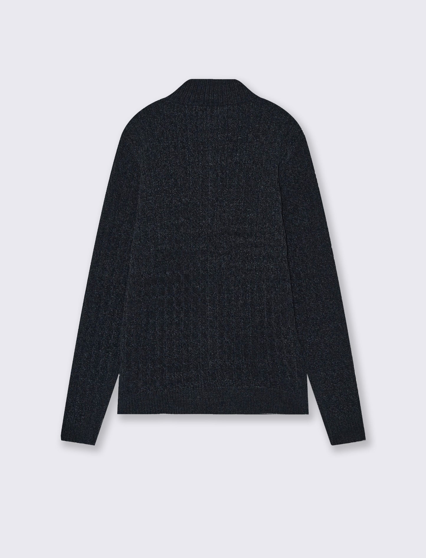 Maglia lupetto in ciniglia con cerniera - Blu