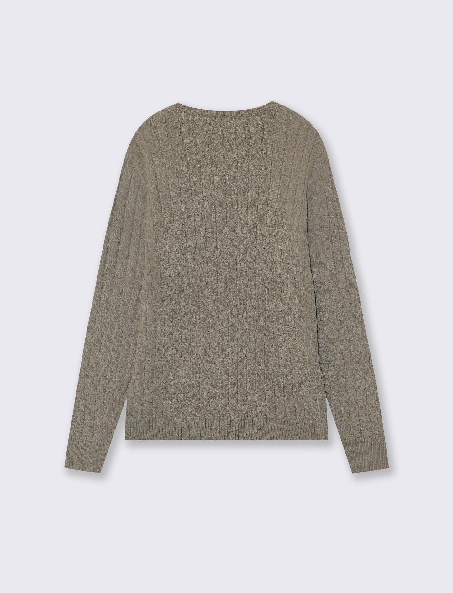 Maglia girocollo a trecce in ciniglia - Beige