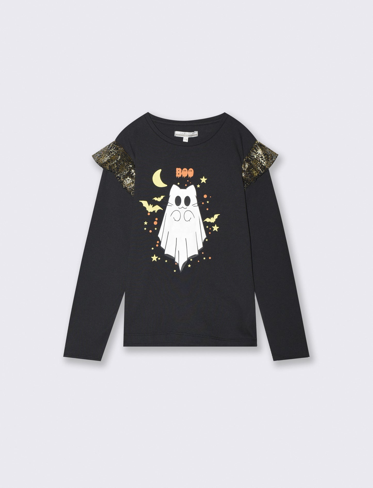 Halloween T-shirt with print and mask - Black