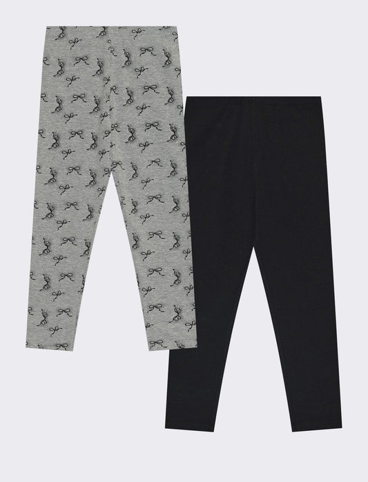 Leggings 2-pack con motivi stampati - Nero